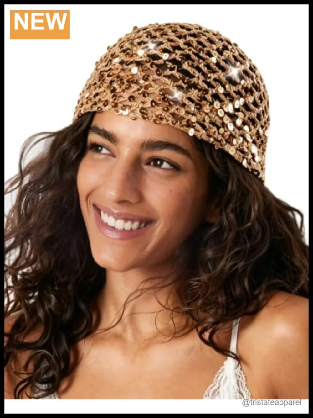 100% Cotton Handmade Sequin Crochet Beanie Hat Boho Skull Cap